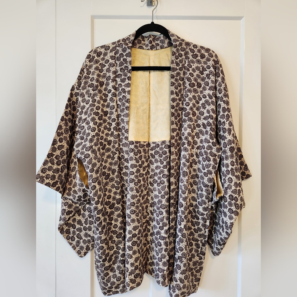 Handmade short kimono style robe